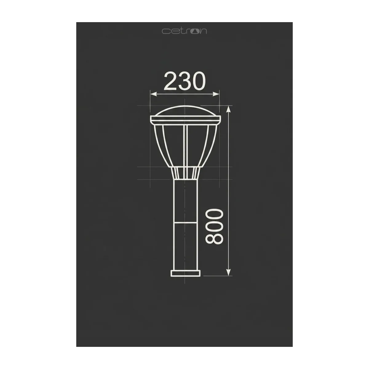 Sardes PC Bahçe Armatürü E27 800mm - Görsel 3