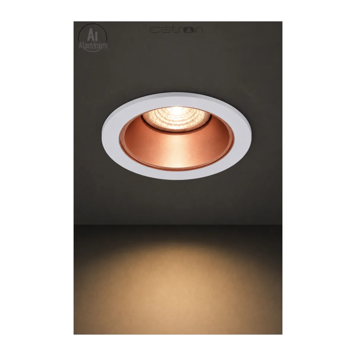 Rose Gold Reflektör GU10 Alüminyum Spot Kasa Beyaz - Görsel 2