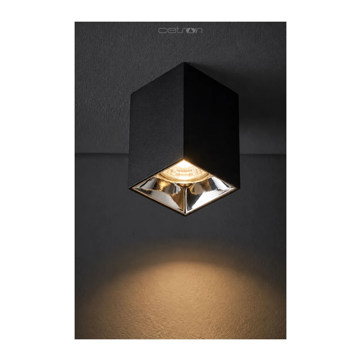 Krom Reflektör GU10 S/Ü Spot Kasa Siyah