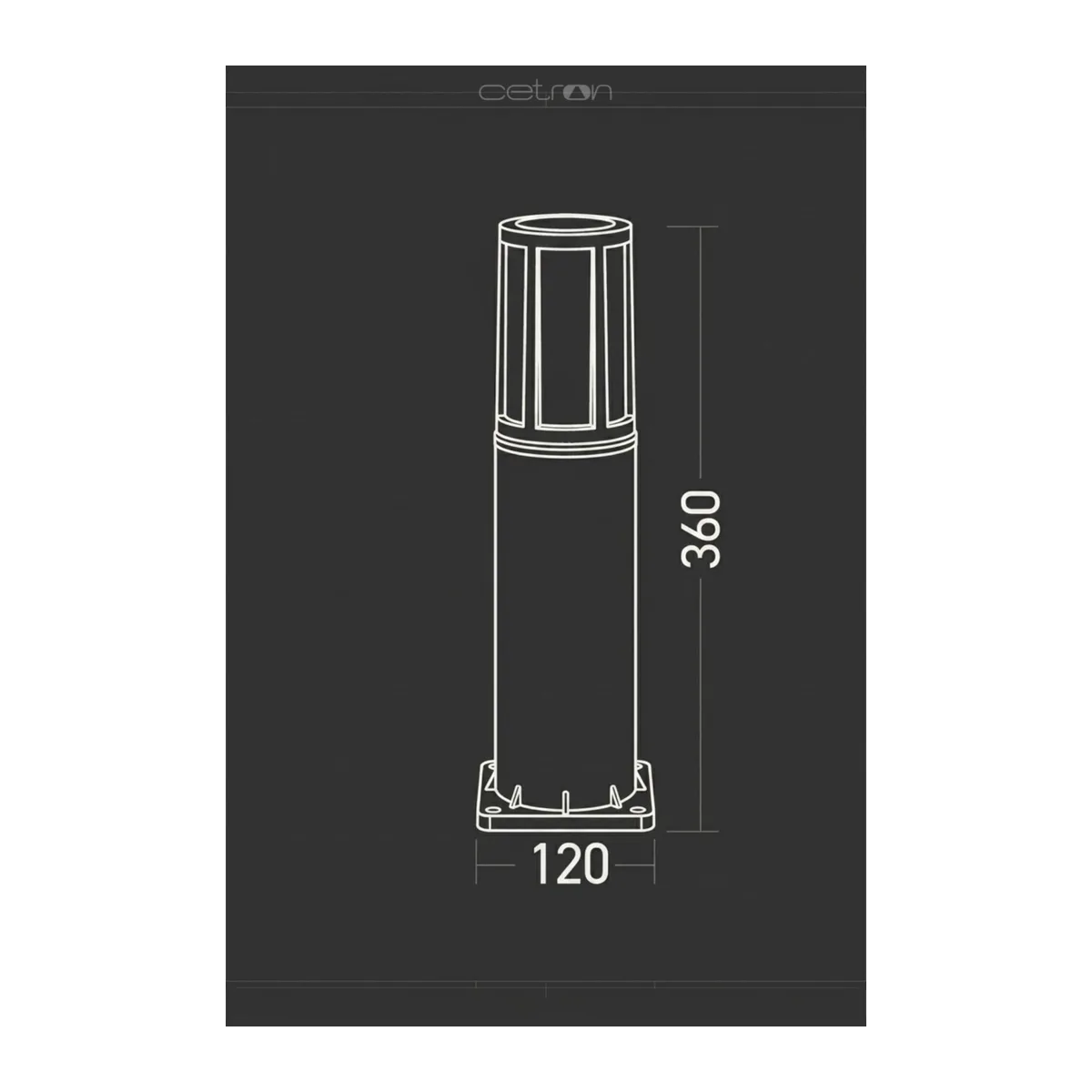 Troy PC Bahçe Armatürü E27 360mm - Görsel 4